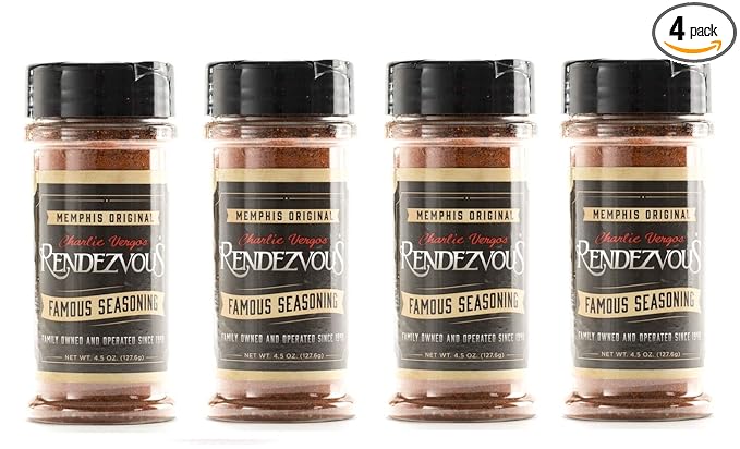 Charlie Vergos Rendezvous Famous Memphis Barbecue Dry Rub Seasoning (4.5 oz)4-Pack