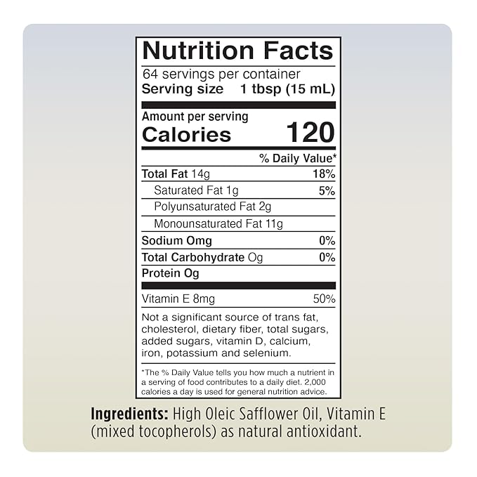 Oleico - High Oleic Non GMO Certified Kosher Verified Expeller Pressed High Heat Stable Safflower Oil Bottle of 128 fl oz