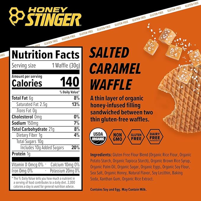 Honey Stinger Energy Waffle Variety Pack – 15 Count (3 Each: Honey Peanut Butter Cinnamon Salted Caramel Cookies &amp Cream) – Organic Honey Energy Snack for Sports Fitness Outdoor Activities &