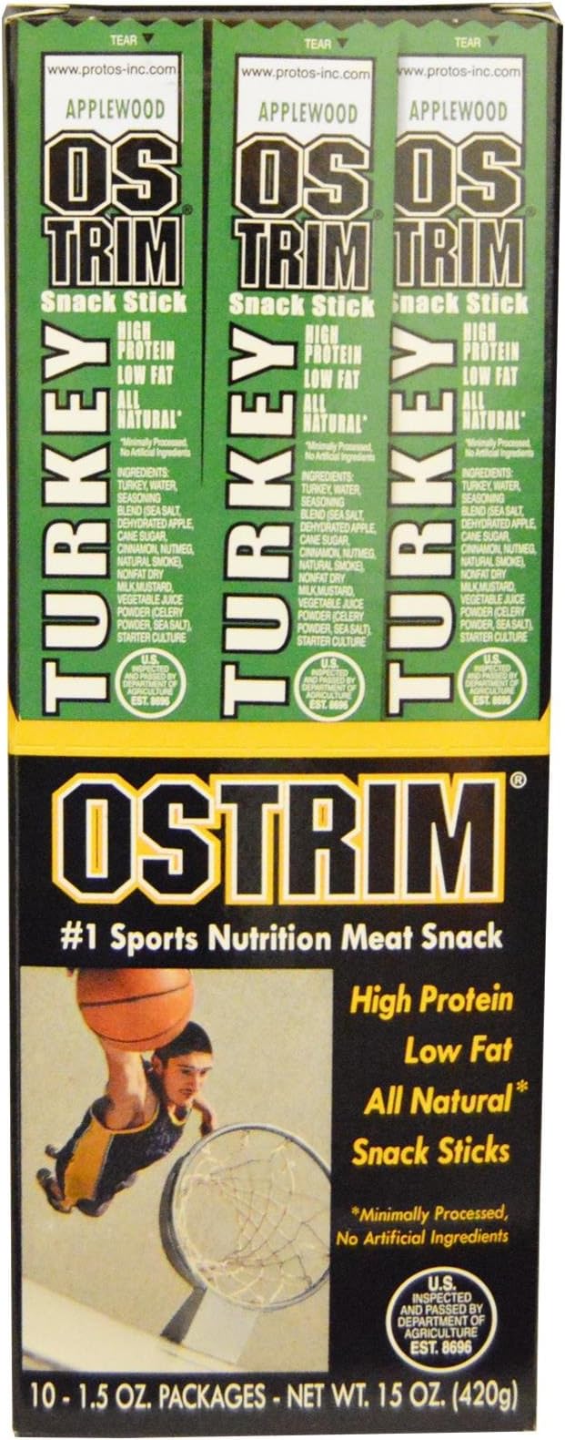 Ostrim Snack Stick Applewood 10 - 1.5 oz sticks [15 oz (420 g)]