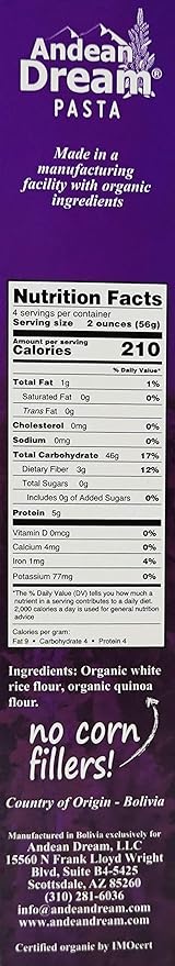 Andean Dream Organic Orzo Quinoa Pasta 8 Ounce - 12 per case.12