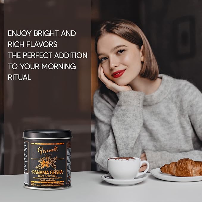 Panama Geisha Coffee Beans: Cafés Granell Finca Don Vidal Medium Roast Whole Bean Coffee Premium Low Acid Panama Coffee from Arabica Coffee Beans Gourmet Coffee Lover Gifts for Men &amp Women 3.5 o