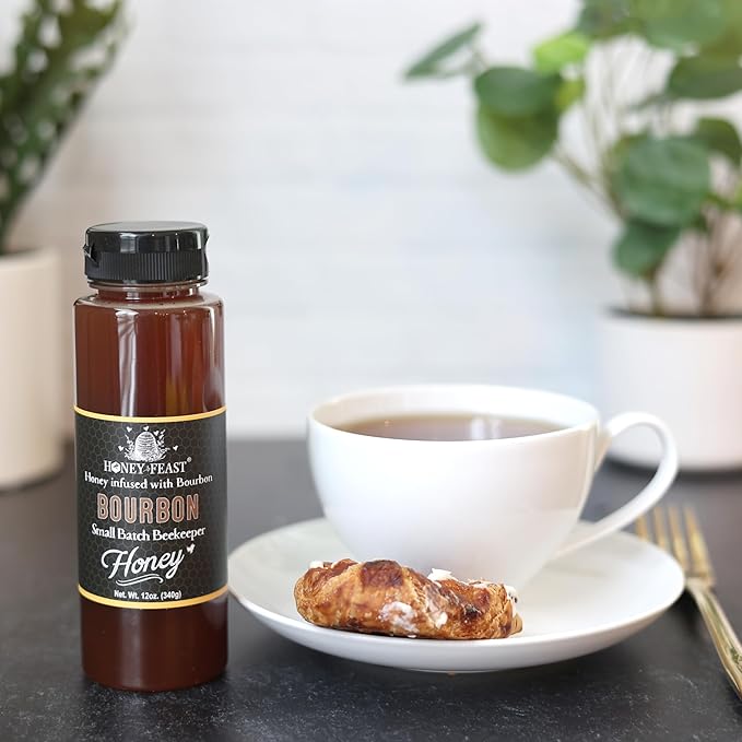HONEY FEAST Gourmet Trio for the Grill – Includes 12oz Hot Bourbon and Orange Blossom Honey – For Grilling Marinades and Everyday Cooking