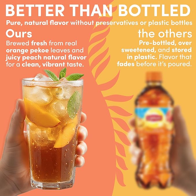 Sarasota Tea Peach Flavored Iced Tea Bags One Gallon Size Filter Packs 48 Gallons Per Box Quick Brew Southern Ice Tea with Sweet Georgia Peach Flavor (1 oz 48 Count)