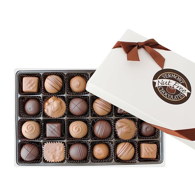 Vermont Nut Free Chocolates Boxed Chocolates (Grand Assortment) 24-Piece Nut-Free Egg-Free Kosher