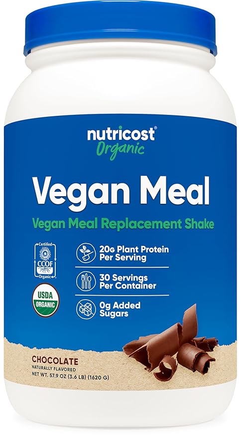 Nutricost Organic Vegan MRP (Chocolate Flavored) (30 Servings) - GMO Free Gluten-Free Meal Replacement Drink