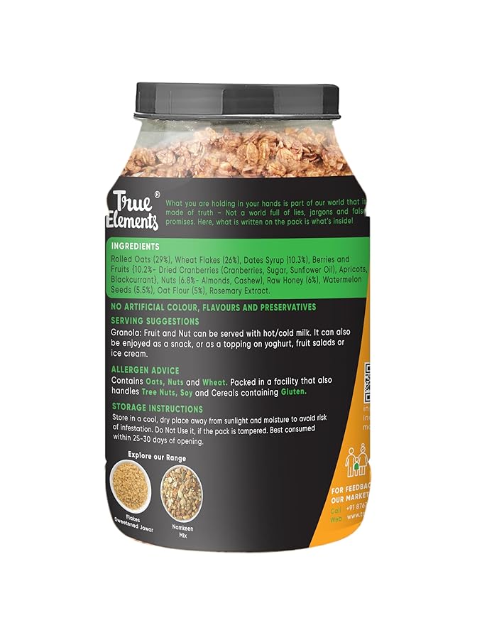 True Elements Baked Granola 31.74 Oz - Granola for Breakfast | Loaded with Almonds &amp Cranberries | Healthy Cereal