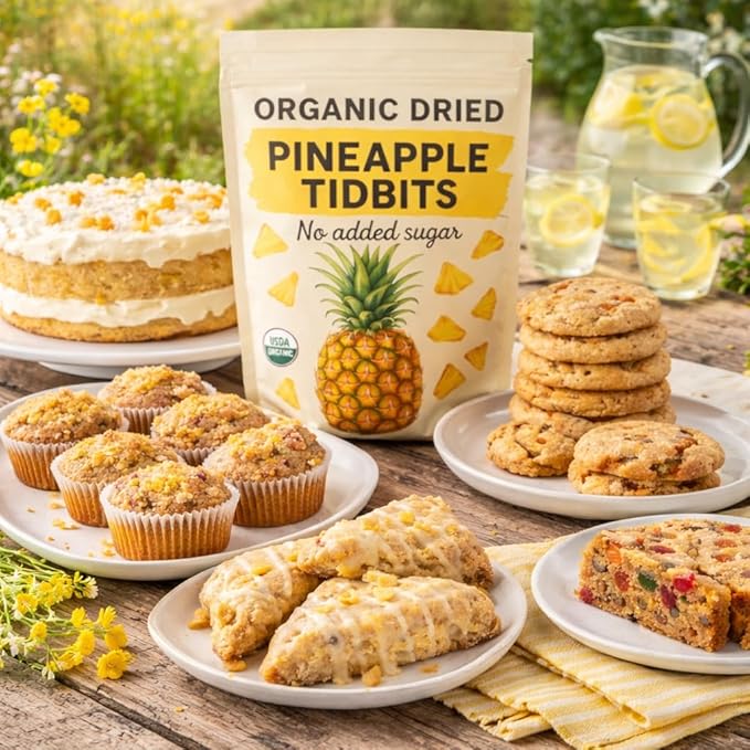 Organic Dried Pineapple Tidbits 26 oz Bag - Healthy Dried Fruit Snack