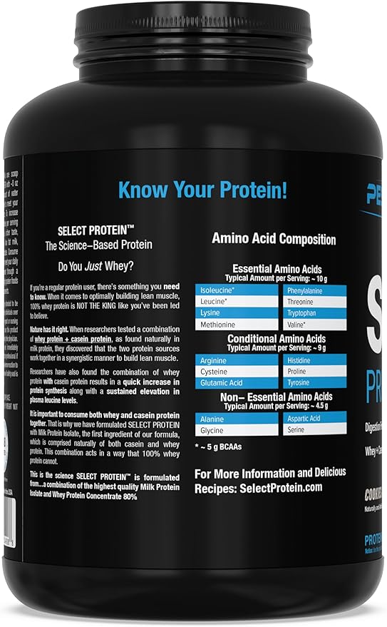 PEScience Select Protein Powder Whey and Casein Blend Lean Protein Powder for Women and Men Low Calorie Low Carb Keto Friendly Gluten Free Cookies and Cream - 55 Servings