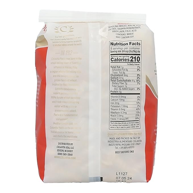 Colavita Pasta - Cut Fusilli 1 Pound - Pack of 20