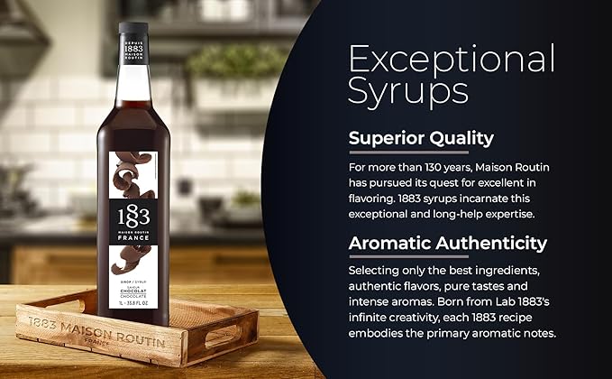 1883 Chocolate Syrup for Drinks Made in France 1 Liter Glass Bottle