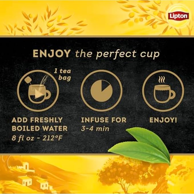 Lipton Black Tea Peach Mango Pyramid Tea Bags Flavored Teabags for a Refreshing Cup of Tea 80 Total Tea Bags (20ct - Pack of 4)