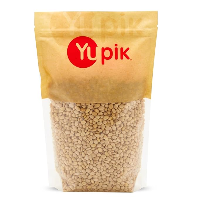 Yupik Pine Nuts 2.2 lb (35.2 oz) Raw Gluten-Free Kosher Raw Nuts Smooth &amp Creamy Pine Kernels Shelled Unsalted Unroasted Oil-Free Source of Iron Ideal for Cooking &amp Baking