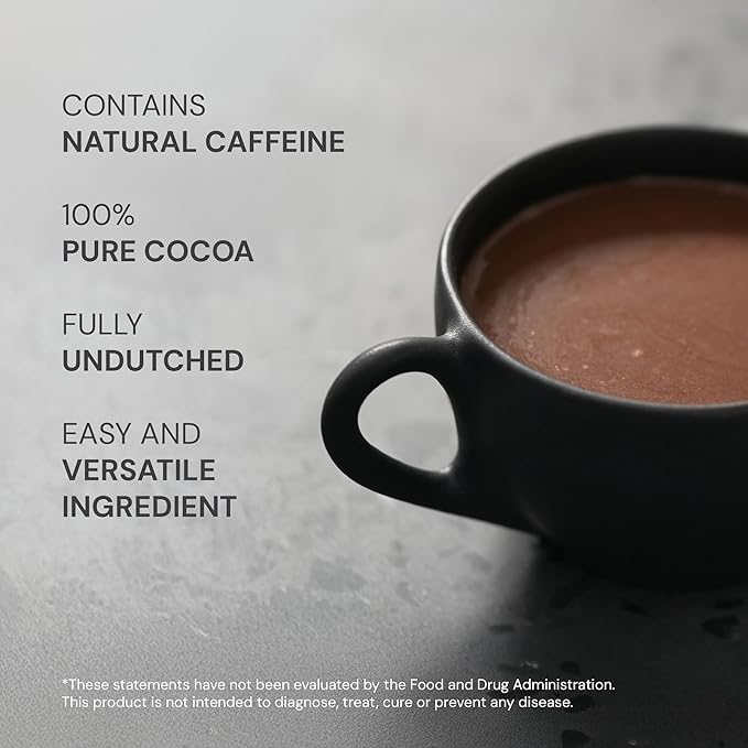 Blueprint Bryan Johnson Non Dairy Cocoa Powder – Elite Level Flavanols – 100% Pure Cocoa – Low Fat Unsweetened Cocoa – Undutched – Keto Friendly – Great for Baking Cooking &amp Smoothies – 12oz Bag