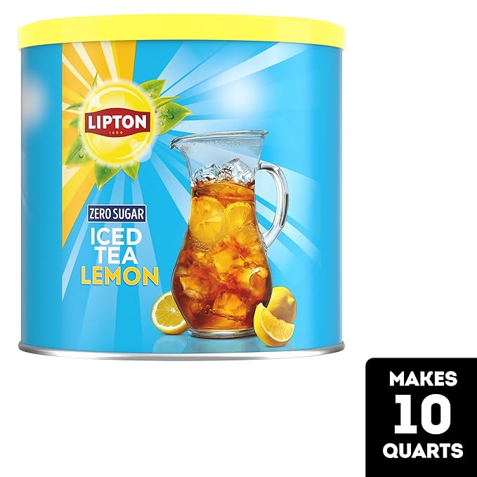 Lipton Lemon Iced Tea Mix Variety Pack – Zero Sugar &amp Reduced Sugar Black Tea Makes Total 20 Quarts | Refreshing Lemon Flavor Kosher OU Zero &amp Low Sugar Options