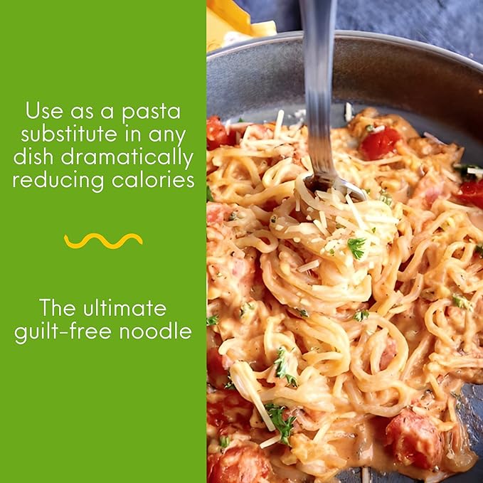 Miracle Noodle Organic Spaghetti Pasta 7 Oz (Pack of 6) Plant Based Shirataki Konjac Noodles 5 Calories 1g Net Carbs Per Serving Keto Gluten-Free