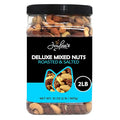 Mixed Nuts Deluxe - Roasted &amp Salted | 32 oz Reusable Container | Healthy Gourmet Variety Snack Mix with Cashews Almonds Brazil Nuts Pecans Hazelnuts (No Peanuts) Holiday Gifts | Keto Vegan F