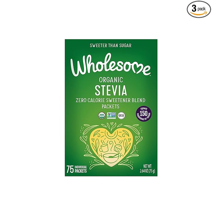 Wholesome Sweeteners Organic Stevia Packets 75 Count 1 Case (Packaging May Vary)