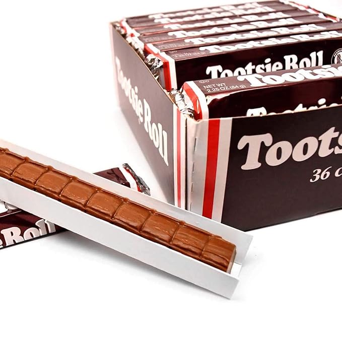 Tootsie Roll Bars Original Classic Size Peanut Free Gluten Free - 2.25 Ounce Rolls (Pack of 36)