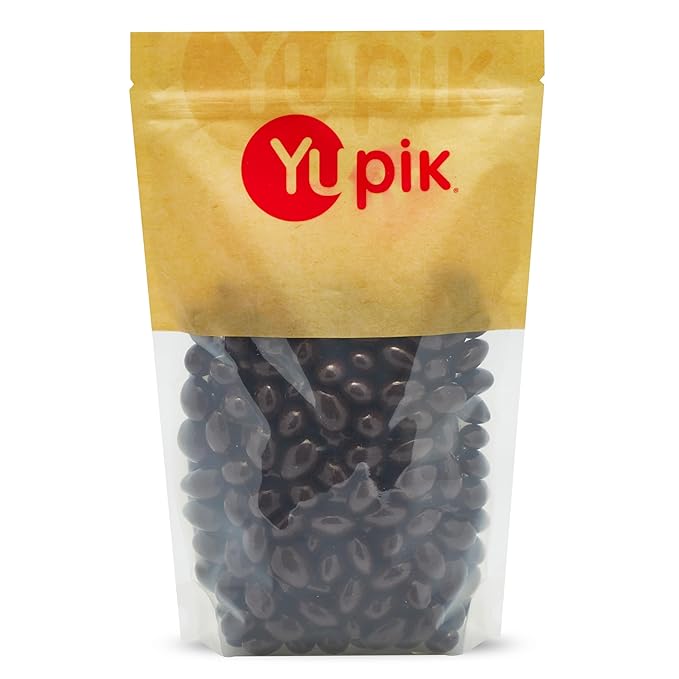 Yupik Sugar Free Dark Chocolate Almonds 2.2 lb (35.2 oz) Kosher Dark Chocolate Covered Roasted Almonds Nuts Dipped in Chocolate Source of Fiber Crunchy &amp Smooth Sugar-Free Snacks