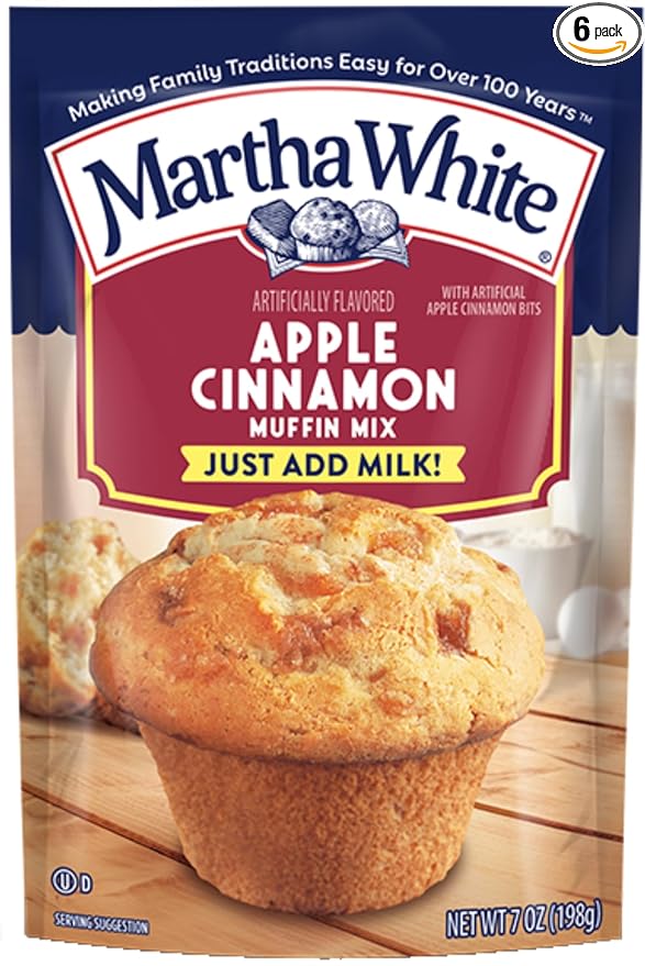 Martha White Muffin Mix Apple Cinnamon 7.0 oz. (Pack of 6)