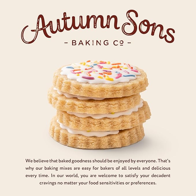Autumn Sons Baking Co. Gluten Free Sugar Cookie Mix. Vegan Plant Based Baking Mix. Top 9 Allergen Free. Dairy Free Nut Free Soy Free Non GMO 9.3 oz (Pack of 3)