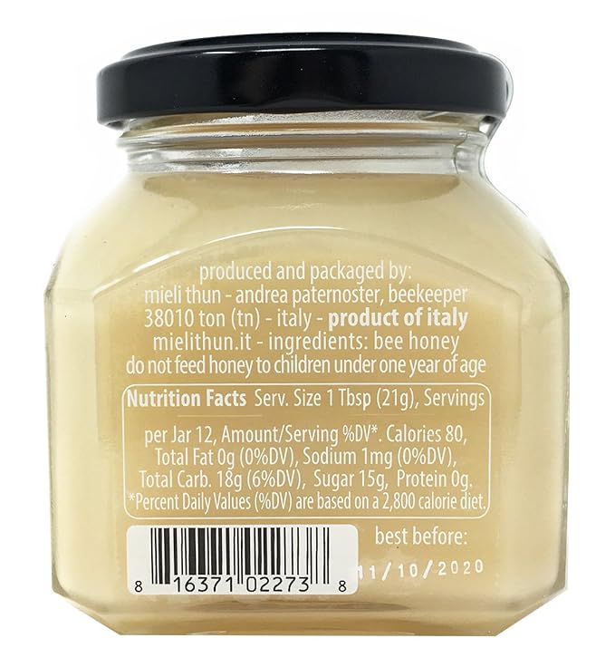 Mieli Thun all natural French Honeysuckle- Honey Sulla - Italy - 8.8 ozs.