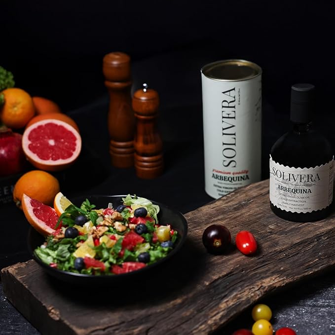 Solivera Arbequina Extra Virgin Olive Oil Ideal for Salads Vegetables &amp Bread Mild &amp Smooth for Everyday Use Low Acidity (Max 0.2%) High Polyphenol Cold Pressed%100 Arbequina