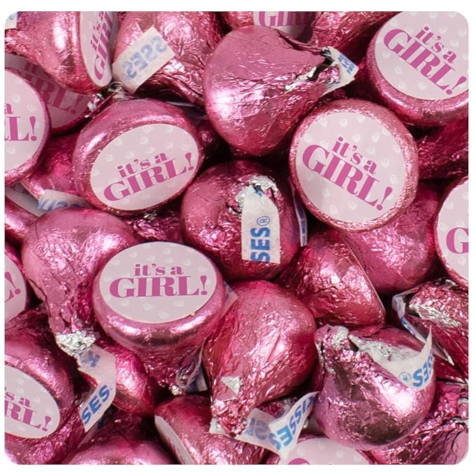 Its a Girl Pink Hershey's Kisses Candy (85 Count) - For Baby Shower Favors Candy Buffets Girl Baby Shower Decorations and Thank You Gifts. No Assembly Required