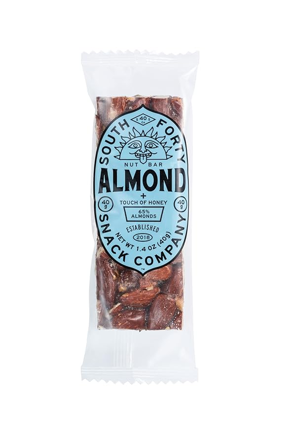 South 40 Snacks Crunchy Almond Bar Just 4 Ingredients Touch of Honey (40g Bar Pack of 12)