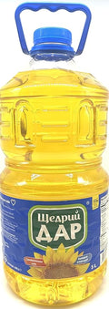 Schedryi Dar Sunflower Oil Refined Deodorized Winterized Cooking Oil for Frying Baking Salad Dressing 5 L (1.32 Gallon)