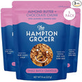 The Hampton Grocer Almond Butter &amp Chocolate Chunk Granola 3 pack - Gluten-Free Dairy-Free Organic Oats &amp Pumpkin Seeds Sweetened with Maple Syrup - Low Sugar Crunchy Small-Batch 8oz