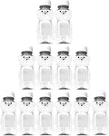 12 Ounce Clear Plastic Squeezable Honey Bears with Sealable Flip Top Lids - BPA Free Hand Wash Only (White 12 Pack)