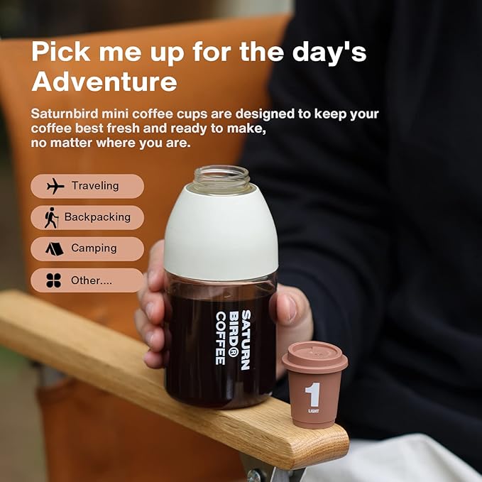 SATURNBIRD Specialty Coffee Instant Cold Brew Light Roast 100% Arabica Powder Enjoy Hot/Cold 24 Single Serves for Camping Traveling Home Office(NO.1)