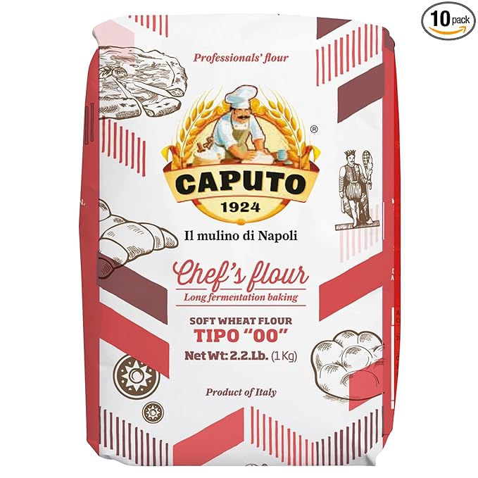 Antimo Caputo Chefs Flour Italian Double Zero 00 Soft Wheat for Pizza Dough Bread &amp Pasta 2.2 Pound (Pack of 10)