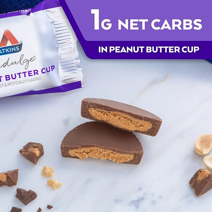 Atkins Endulge Peanut Butter Cups Dessert Favorite Low Carb 0g Sugar 60 Count
