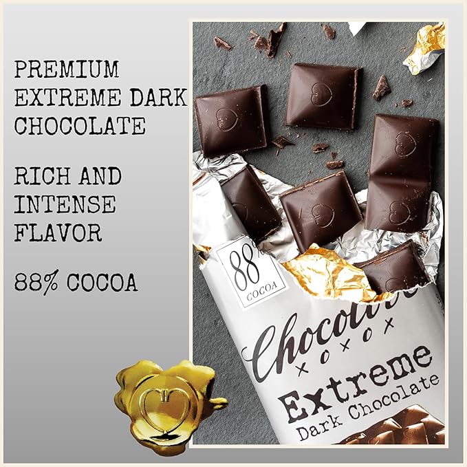 Chocolove Extreme Dark Chocolate Bars | 88% Cocoa | Rich and Intense Flavor | Made with Premium Dark Chocolate | Non-GMO &amp Gluten-Free 3.2 oz Bar (12 Pack)