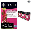 Stash Tea Pomegranate Raspberry &amp Matcha Green Tea - Caffeinated Non-GMO Project Verified Premium Tea with No Artificial Ingredients 18 Count (Pack of 6) - 108 Bags Total