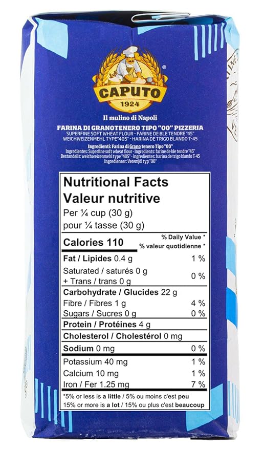 Antimo Caputo Pizzeria Flour Blue 11 Pound (5Kg) Bag - Italian 00 Flour - Soft Wheat for Pizza Dough - Makes that Perfectly Elastic Chewy Crispy Bubble Neapolitan Pizza