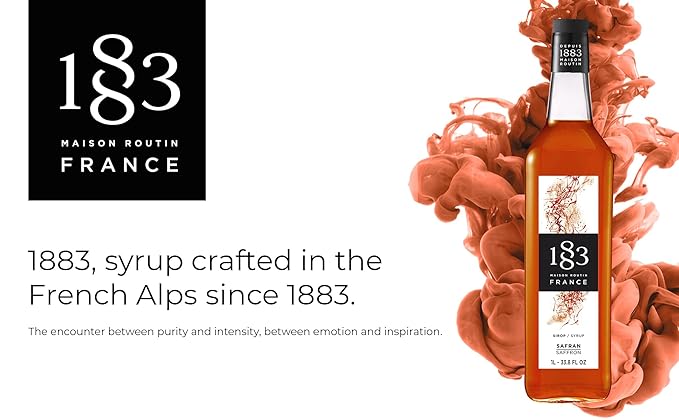 1883 Saffron Syrup for Drinks Made in France 1 Liter Glass Bottle