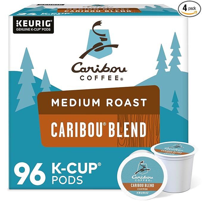 Caribou Coffee Caribou Blend Single-Serve Keurig K-Cup Pods Medium Roast Coffee 24 Count (Pack of 4)