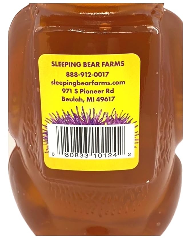 Star Thistle Honey Bear 24 Oz. Case of 12 Unpasteurized Unblended No Additives Pure Michigan Honey