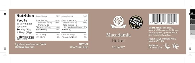 Nutural World - Crunchy Macadamia Nut Butter (35oz)