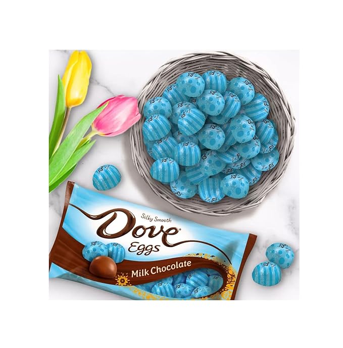 Dove Chocolate Eggs Variety Pack - Easter Candy - One Bag of Milk Chocolate Eggs and One Bag of Dark Chocolate Eggs - Smiling Sweets - Perfect Addition to Easter Baskets
