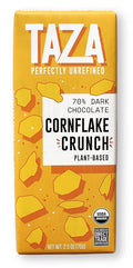 Taza Chocolate Organic Smooth &amp Crunchy Bars 70% Stone Ground Cornflake Crunch 2.5 Ounces (10 Count) Vegan