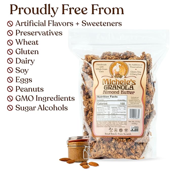 Michele's Granola Original and Almond Butter Gluten-Free &amp Non-GMO 2.25lb Bulk Bags Pack of 2
