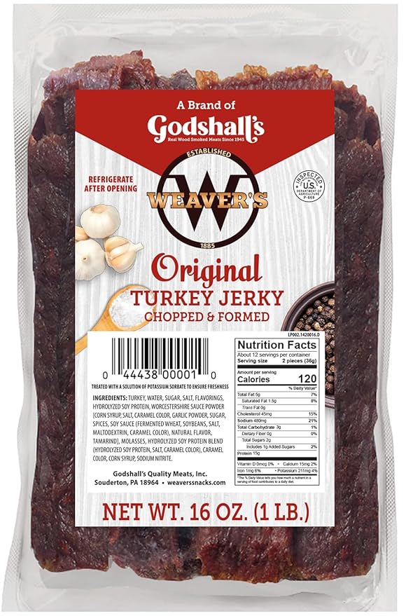 Weaver’s Original Turkey Jerky (16oz turkey jerky strips)