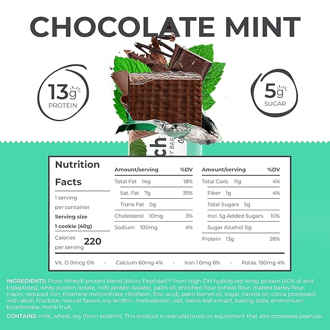 Power Crunch Whey Protein Bars High Protein Snacks with Delicious Taste Variety Pack French Vanilla &amp Chocolate Mint 1.4 Ounce (24 Count)