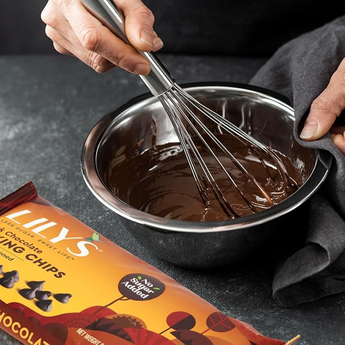 Sugar-Free Dark Chocolate Chips for Baking 2 Bags of Lily's Baking Chips 9oz Each Delicious Baking Chips Without the Sugar Perfect Dark Chocolate Chips for Keto and Diabetic-Friendly Recipes