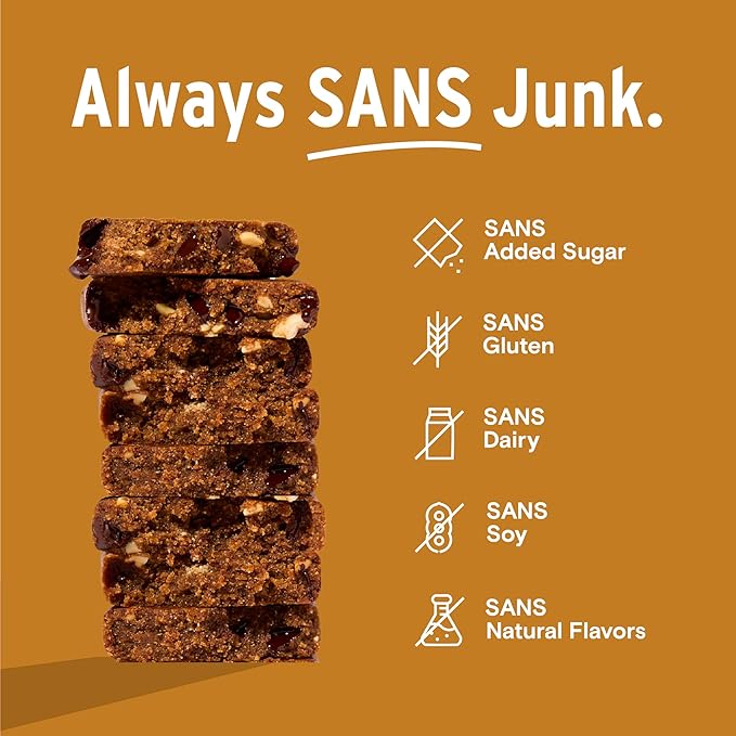 SANS Chocolate Lovers Meal Replacement Protein Bar | All-Natural Nutrition Bar With No Added Sugar | Dairy-Free Soy-Free and Gluten-Free | 17 Essential Vitamins and Minerals | (12 Pack)